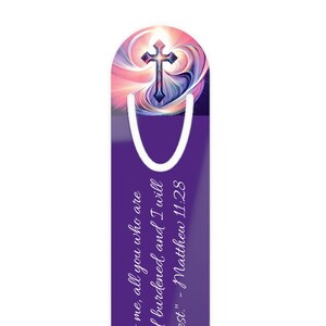 Colorful Cross Bookmark: Inspirational Aluminum Christian Gift
