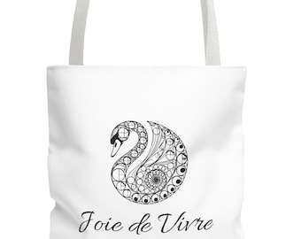 Personalized Swan Tote Bag: Elegant Everyday Carry for Art Lovers