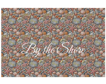 Beach House Outdoor Rug: Coastal Starfish & Shell Patio Mat