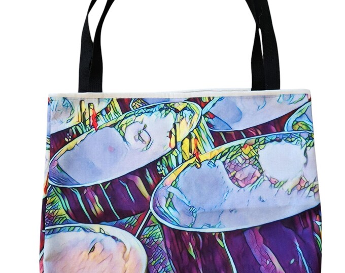 Tropical Art Tote Bag: Caribbean Island Design