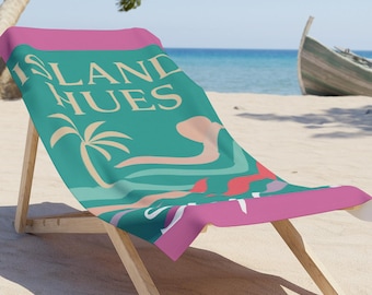 Personalized Tropical Beach Towel: Summer Fun, Poolside Gift
