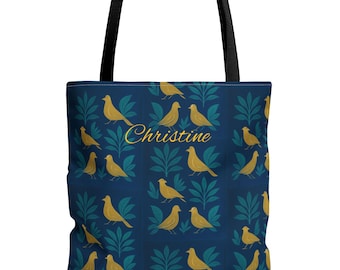 Bird Pattern Tote Bag: Personalized Eco-Friendly Shopper