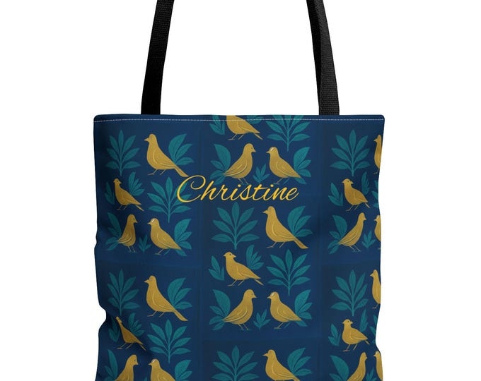 Bird Pattern Tote Bag: Personalized Eco-Friendly Shopper