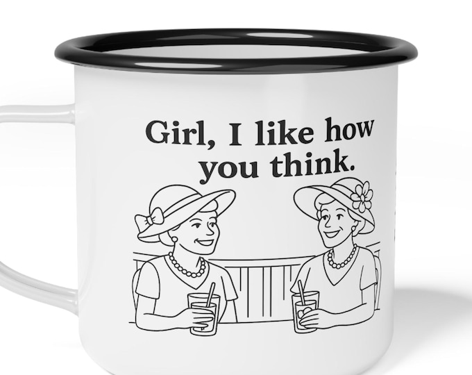 Enamel Camp Mug: Two-Sided Southern Sass - "Bless Your Heart"