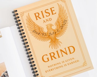 Rise and Grind Spiral Notebook: Motivational Journal for Fitness Lovers