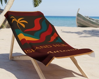 Personalized Tropical Beach Towel: Summer Fun, Poolside Gift