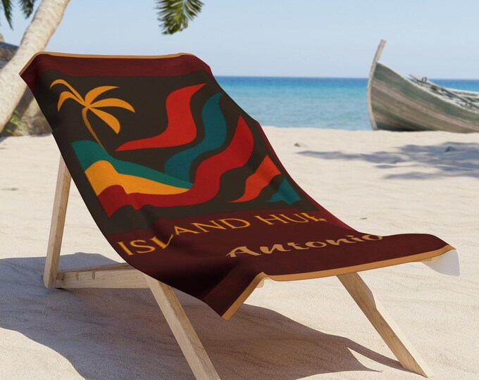 Personalized Tropical Beach Towel: Summer Fun, Poolside Gift