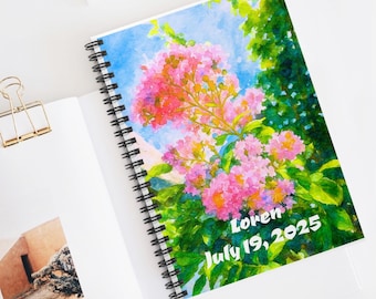 Personalized Floral Spiral Notebook - Student Journal