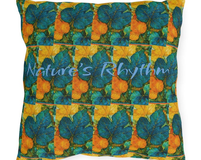 Leaf Pattern Outdoor Pillow: Fade Resistant Garden Decor