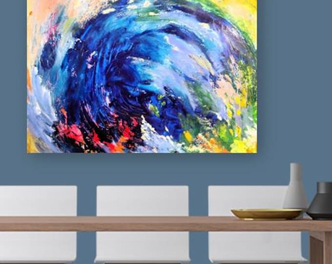 Abstract Wave Art Canvas Print: Colorful Home Decor