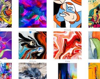 Digital Art Vol. 1 – The Months | 12 Abstract Background PNGs for Planners, Calendars & Creative Printables