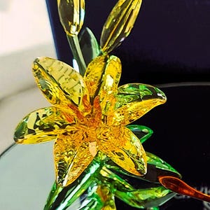 Swarovski Yellow Lily Crystal Flower Figurine | Retired Collectible 5371641 | No Box or COA | Elegant Floral Gift