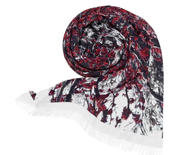 Floral Print Polyester Scarf: Lightweight Fashion Wrap