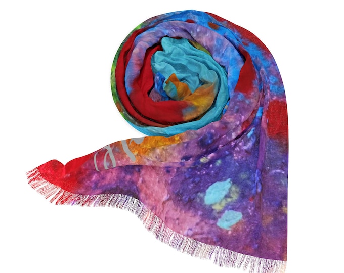 Vibrant Boho Scarf: Lightweight Spring Shawl - 100% Polyester