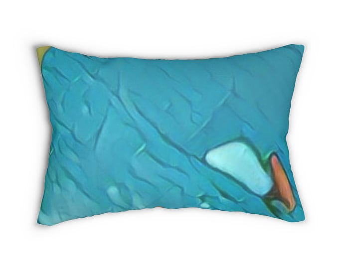 Ocean Vibes Lumbar Pillow: Double-Sided Art Throw Cushion
