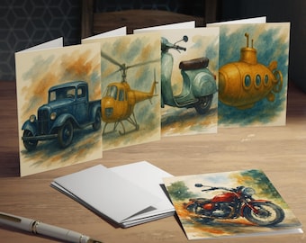Artistic Greeting Cards Set: Blank Inside with Envelopes