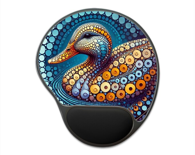 Vibrant Duck Mouse Pad with Memory Foam Wrist Rest: Ergonomic Office Decor