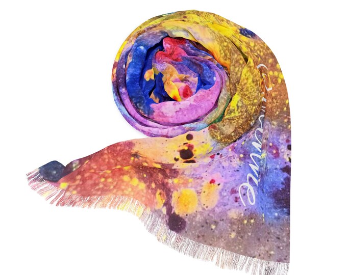 Vibrant Floral Scarf: Lightweight Polyester Bohemian Wrap