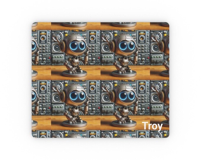 Cute Robot Rectangular Mouse Pad | Gaming Desk Accessory | Office Decor | Unique Gift for Tech Lovers, Students, Birthday, Holiday