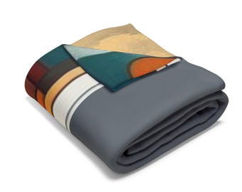 Modern Geometric Arctic Fleece Blanket - Cozy Home Decor, Gift, Living Room Accent, Art-Inspired Throw