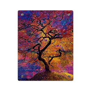 Arte mural acrílico de árbol colorido: Panel de decoración moderna para el hogar