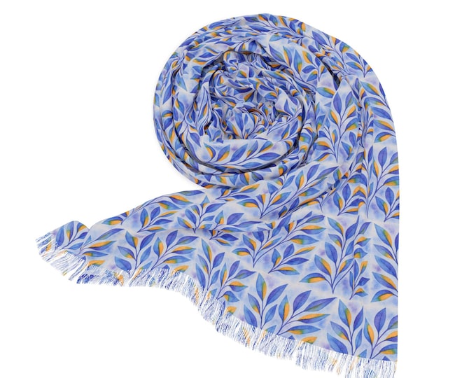 Floral Print Scarf: Lightweight Polyester Shawl, Spring Accessory
