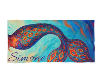 Mermaid Beach Towel: Personalized Colorful Swim Towel