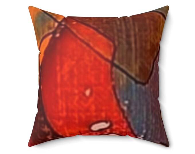 Abstract Art Throw Pillow: Colorful Boho Home Decor Cushion