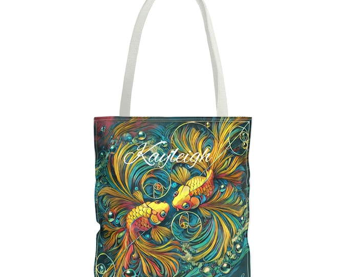 Vibrant Fish Tote Bag: Colorful Beach Shopping Bag