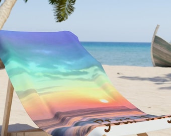 Custom Dreamy Sunset Beach Towel  Where Comfort Meets Coastal Charm