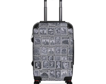 Personalized Stamp Design Suitcase: Retro Travel Luggage