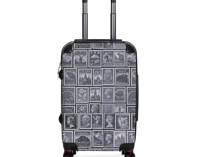 Personalized Stamp Design Suitcase: Retro Travel Luggage