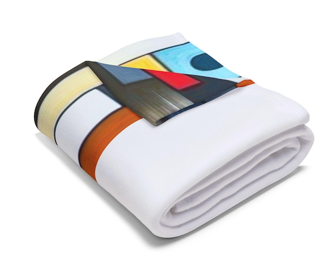 Modern Geometric Arctic Fleece Blanket - Cozy Home Decor, Gift, Living Room Accent, Art-Inspired Throw