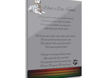 Dog Poem Acrylic Wall Art: "What a Dog Knows" Pet Keepsake