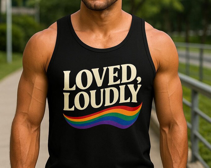 Affirming Pride Unisex Jersey Tank: Loved, Loudly - Queer Ally Gift