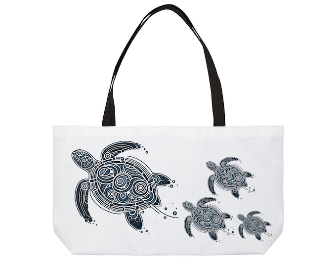 Turtle Design Weekender Tote Bag: Stylish Beach Travel Bag