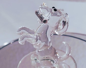 Crystal Dog with Daily News – Whimsical Clear Glass Figurine for Collectors & Dog Lovers