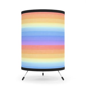 Rainbow Stripe Tripod Lamp: Cheerful Modern Home Lighting