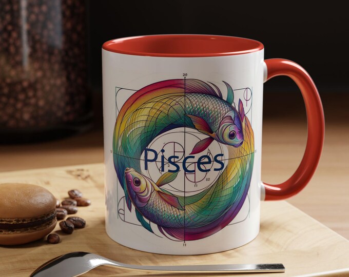 Pisces Zodiac Coffee Mug: Astrology Gift, Unique Accent Mug