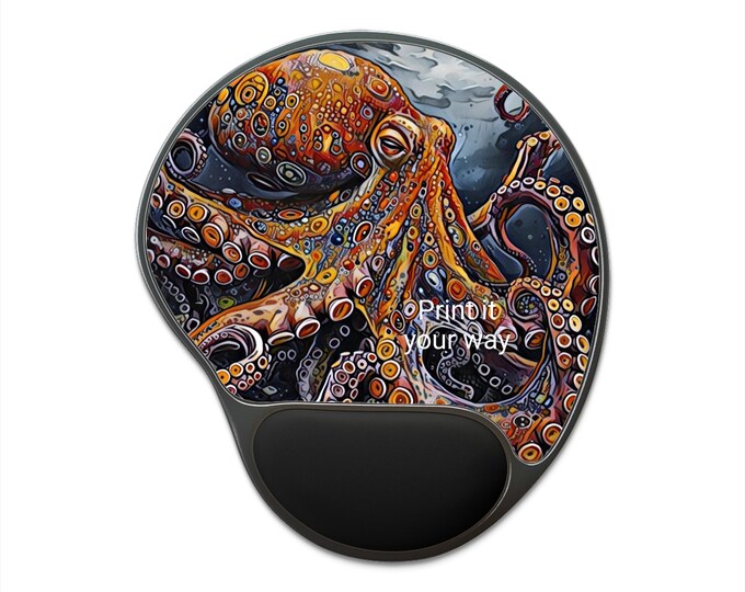 Artistic Octopus Mouse Pad: Ergonomic Memory Foam Wrist Rest