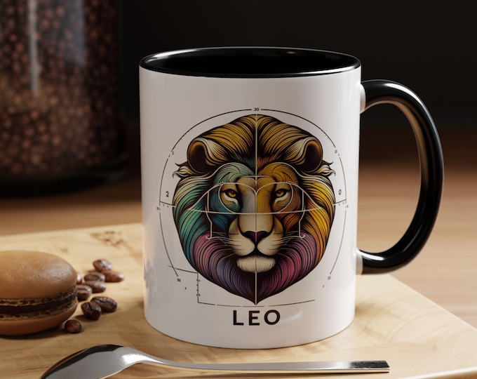 Zodiac Leo Coffee Mug: Vibrant Lion Design, Astrology Gift