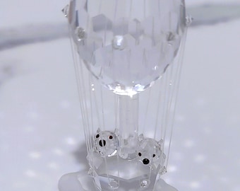 Asfour Crystal Hot Air Balloon Figurine: Handcrafted Cut Glass Bears