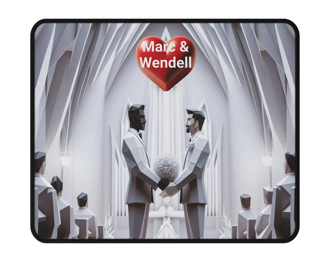Wedding Theme Gaming Mouse Pad: Non-Slip Modern Desk Decor