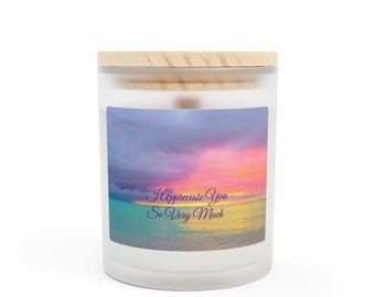 Sunset Candle: Wooden Wick, Natural Soy Blend, Aromatherapy Gift