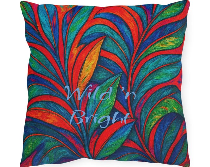 Tropical Outdoor Pillow: Vibrant Garden Patio Decor - Water & UV Resistant