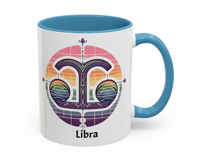 Colorful Libra Zodiac Coffee Mug: Bohemian Astrology Gift