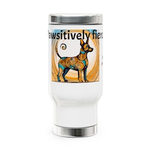 Stay Stylish & Sip Happy with This 14oz Pet-Lover’s Stainless Steel Travel Mug!