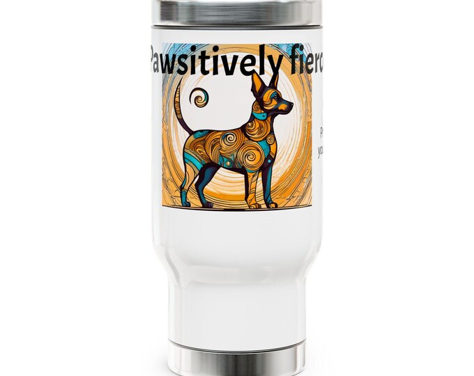 Stay Stylish & Sip Happy with This 14oz Pet-Lover’s Stainless Steel Travel Mug!