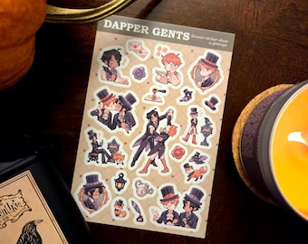Dapper Gentlemen Victorian Gothic BL Kisscut Sticker Sheet