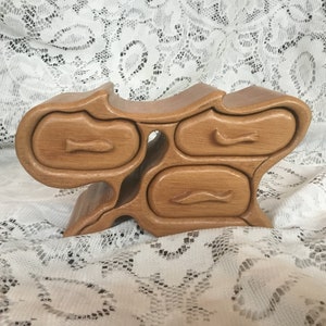 Vintage Custom Made Mahogany Jewelry Box - 1993